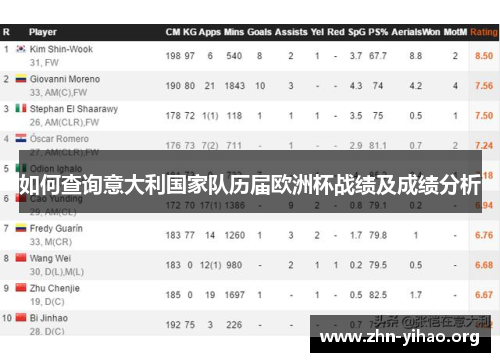 如何查询意大利国家队历届欧洲杯战绩及成绩分析