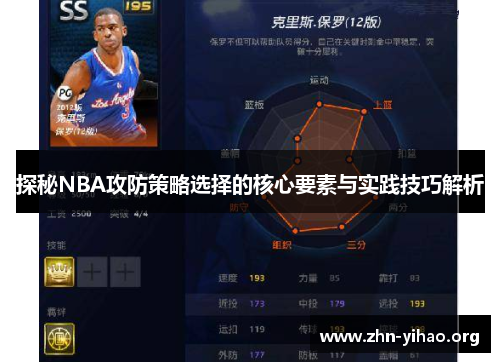 探秘NBA攻防策略选择的核心要素与实践技巧解析