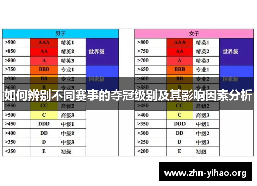 如何辨别不同赛事的夺冠级别及其影响因素分析